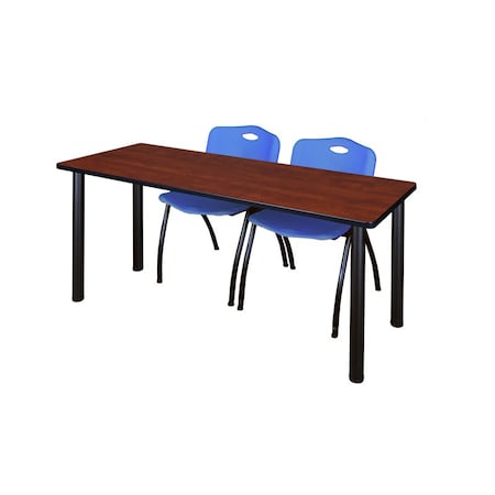 Kee Rectangle Tables > Training Tables > Kee Table & Chair Sets, 60 W, 24 L, 29 H, Cherry MT6024CHBPBK47BE